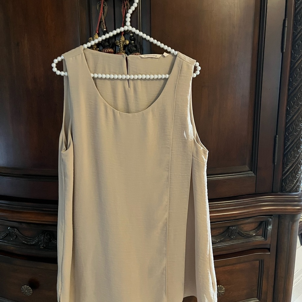 Soft surroundings, size L, Tan layered tunic.